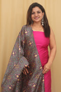 Pink Plain Silk Suit With Digital Printed Patola Design Tussar Silk Dupatta - Luxurion World