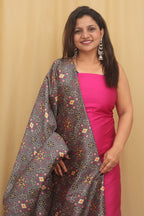Pink Plain Silk Suit With Digital Printed Patola Design Tussar Silk Dupatta - Luxurion World