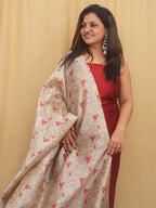 Maroon Plain Silk Suit With Digital Printed Patola Design Tussar Silk Dupatta - Luxurion World