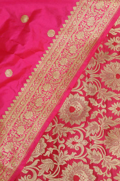 Pink Banarasi Kimkhwab Silk Suit With Banarasi Pure Katan Silk Kadwa Dupatta - Luxurion World