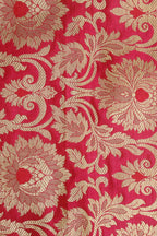 Pink Banarasi Kimkhwab Silk Suit With Banarasi Pure Katan Silk Kadwa Dupatta - Luxurion World