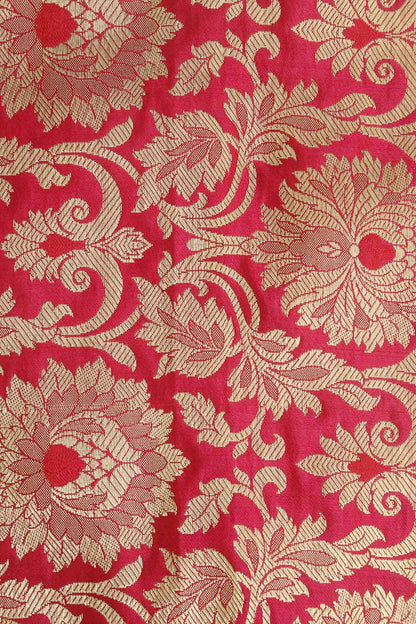 Pink Banarasi Kimkhwab Silk Suit With Banarasi Pure Katan Silk Kadwa Dupatta - Luxurion World