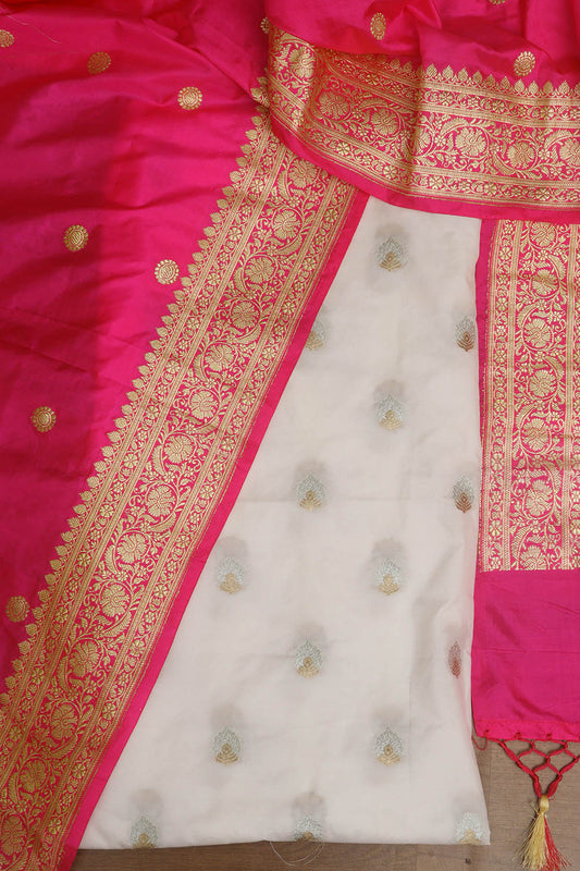 Dyeable Banarasi Silk Suit With Banarasi Pure Katan Silk Kadwa Dupatta