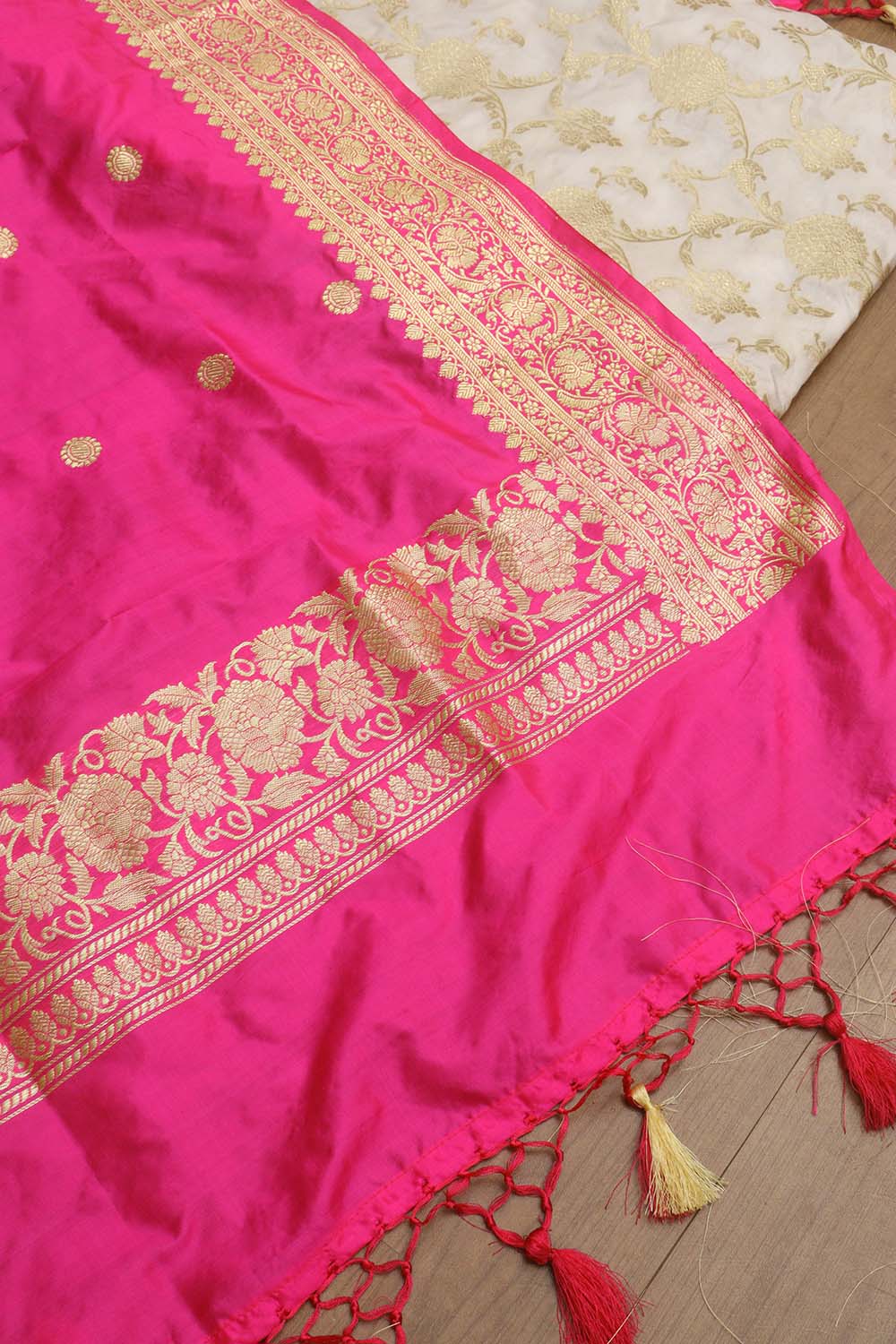 Dyeable Banarasi Silk Suit With Banarasi Pure Katan Silk Kadwa Dupatta - Luxurion World