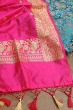 Blue Banarasi Silk Tanchui Jamawar Suit With Banarasi Pure Katan Silk Kadwa Dupatta - Luxurion World