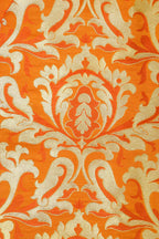 Orange Banarasi Kimkhwab Silk Suit With Banarasi Pure Katan Silk Kadwa Dupatta - Luxurion World