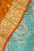 Blue Banarasi Kimkhwab Silk Suit With Banarasi Pure Katan Silk Kadwa Dupatta - Luxurion World