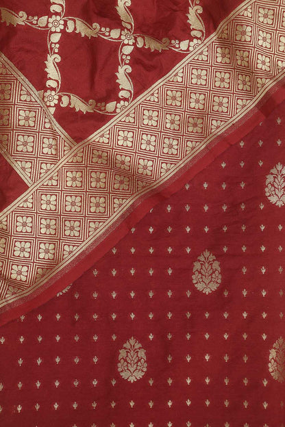Elegant Maroon Banarasi Silk Suit & Dupatta: A Timeless Ensemble - Luxurion World