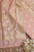 Elegant Pink Banarasi Brocade Silk Suit & Silk Dupatta - Luxurion World
