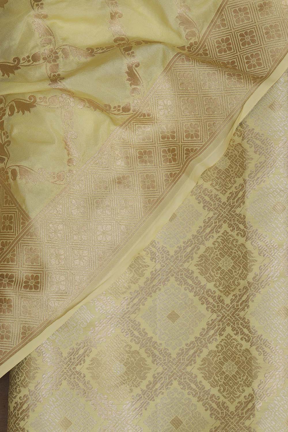 Yellow Banarasi Brocade Silk Suit With Banarasi Silk Dupatta: A Regal Ensemble of Elegance - Luxurion World