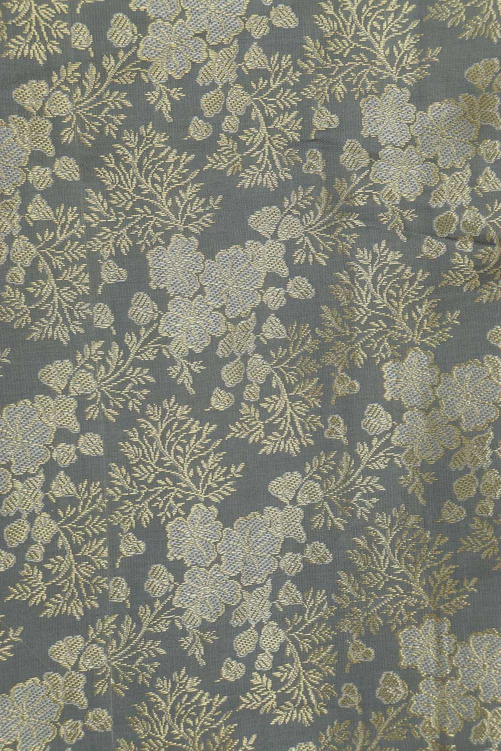 Elegant Grey Banarasi Brocade Silk Suit & Silk Dupatta - Luxurion World