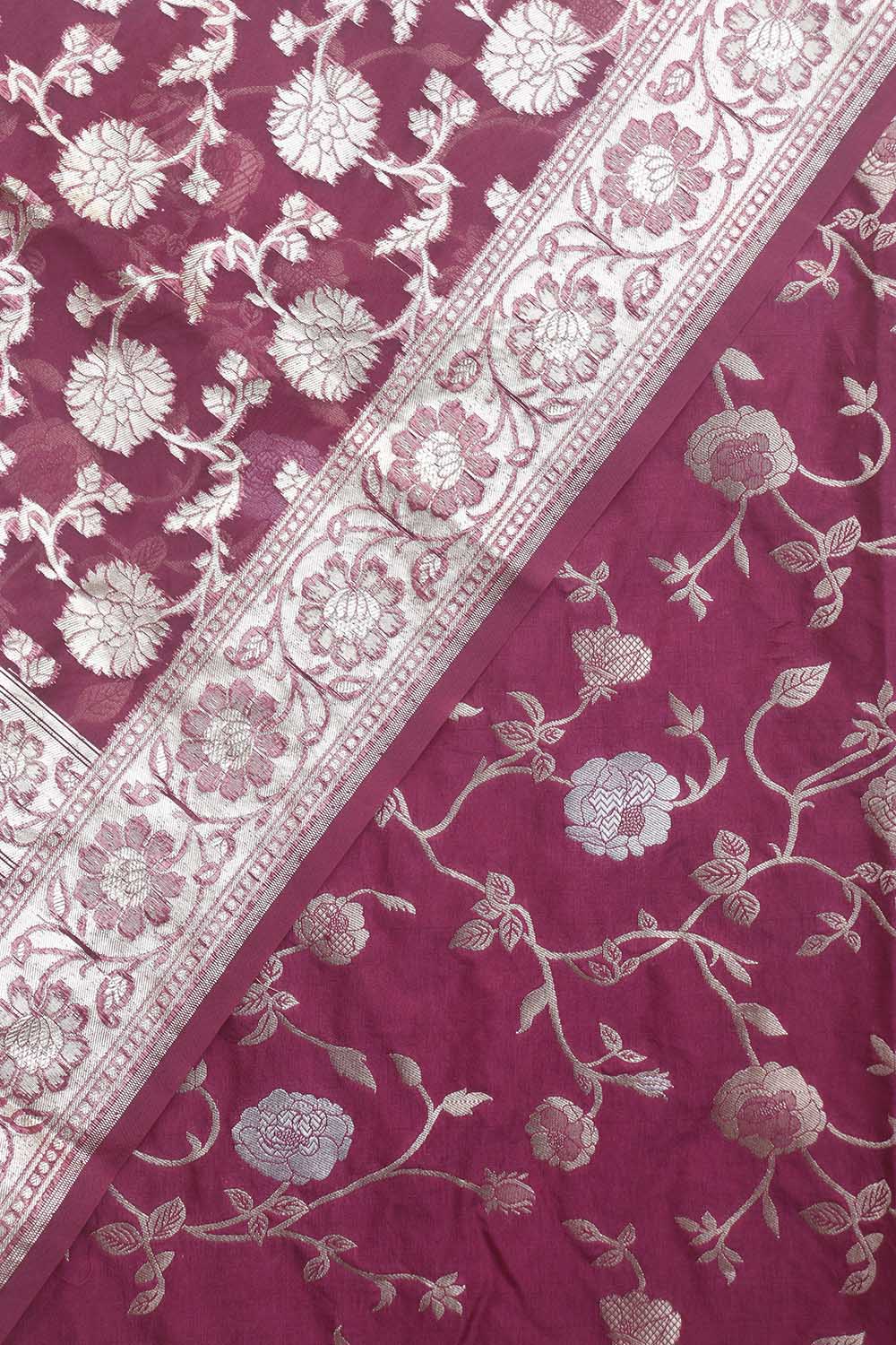 Purple Banarasi Sona Roopa Silk Suit With Banarasi Organza Dupatta - Luxurion World
