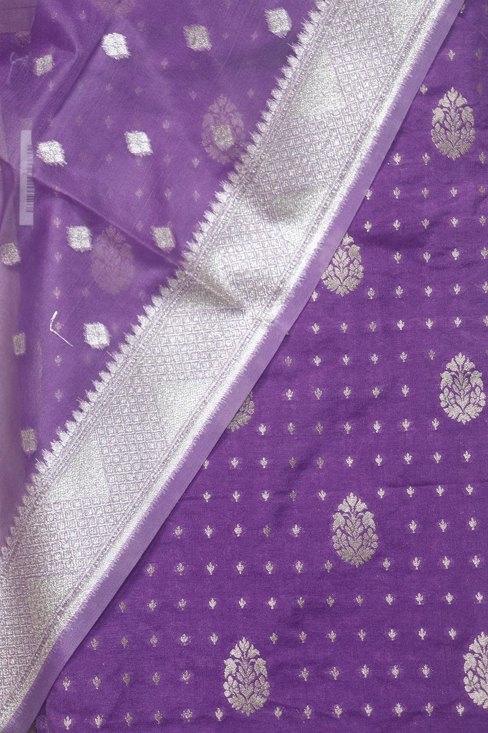 Purple Banarasi Silk Suit With Banarasi Organza Dupatta - Luxurion World