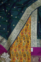 Yellow Banarasi Kimkhwab Silk Meenakari Suit With Banarasi Pure Katan Silk Kadwa Dupatta - Luxurion World