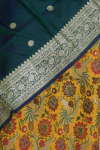 Yellow Banarasi Kimkhwab Silk Meenakari Suit With Banarasi Pure Katan Silk Kadwa Dupatta - Luxurion World