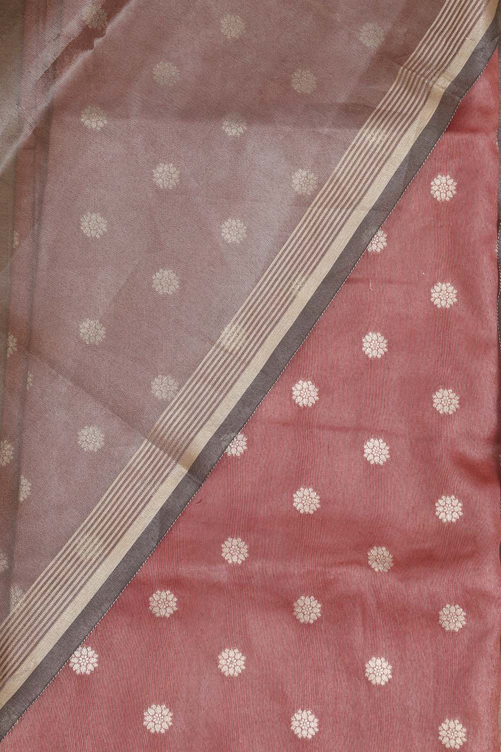 Maroon Banarasi Tissue Silk with Zari Booti Suit With Banarasi Plain Tissue Dupatta - Luxurion World