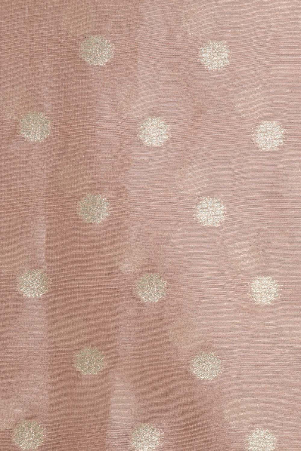 Pink Banarasi Tissue Silk Zari Booti Suit With Banarasi Plain Tissue Dupatta - Luxurion World