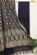Blue Plain Silk Suit With Banarasi Bandhani Pure Georgette Dupatta - Luxurion World