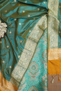 Exquisite Blue Banarasi Kimkhwab Silk Meenakari Suit With Banarasi Pure Katan Silk Dupatta - Luxurion World