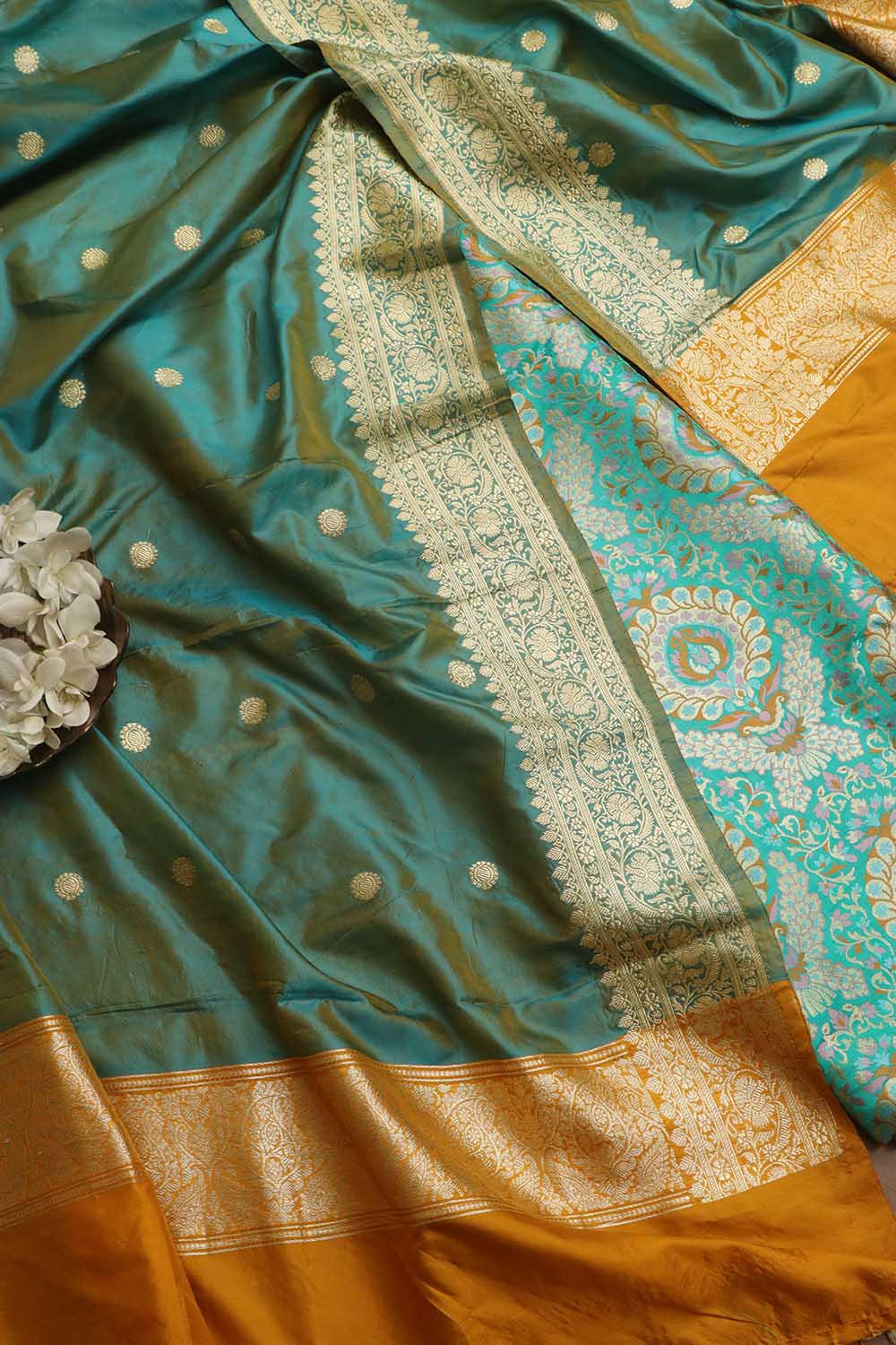 Exquisite Blue Banarasi Kimkhwab Silk Meenakari Suit With Banarasi Pure Katan Silk Dupatta - Luxurion World