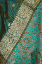 Exquisite Blue Banarasi Kimkhwab Silk Meenakari Suit With Banarasi Pure Katan Silk Dupatta - Luxurion World