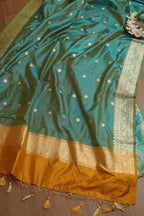 Exquisite Blue Banarasi Kimkhwab Silk Meenakari Suit With Banarasi Pure Katan Silk Dupatta - Luxurion World
