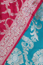 Green Banarasi Silk Suit With Pink Banarasi Silk Dupatta - Luxurion World