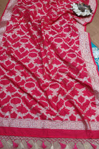 Green Banarasi Silk Suit With Pink Banarasi Silk Dupatta - Luxurion World