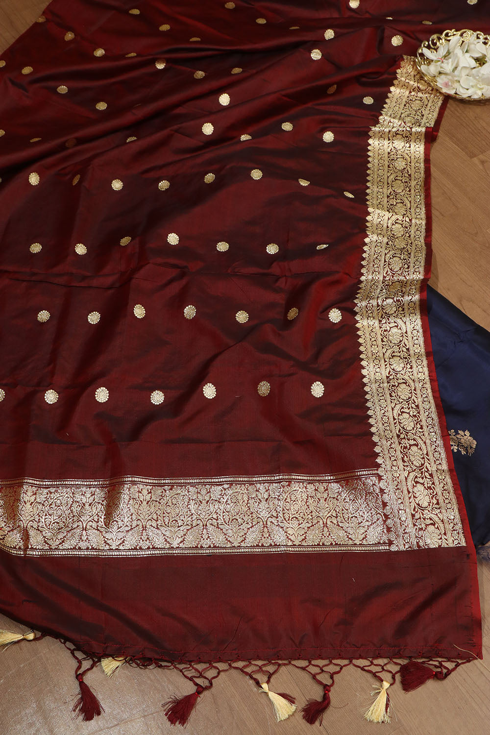 Exquisite Blue Banarasi Handloom Pure Katan Silk Suit With Banarasi Handloom Pure Katan Silk Dupatta - Luxurion World