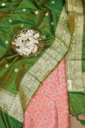 Beautiful Pink Banarasi Handloom Pure Katan Silk Suit With Banarasi Handloom Pure Katan Silk Dupatta - Luxurion World