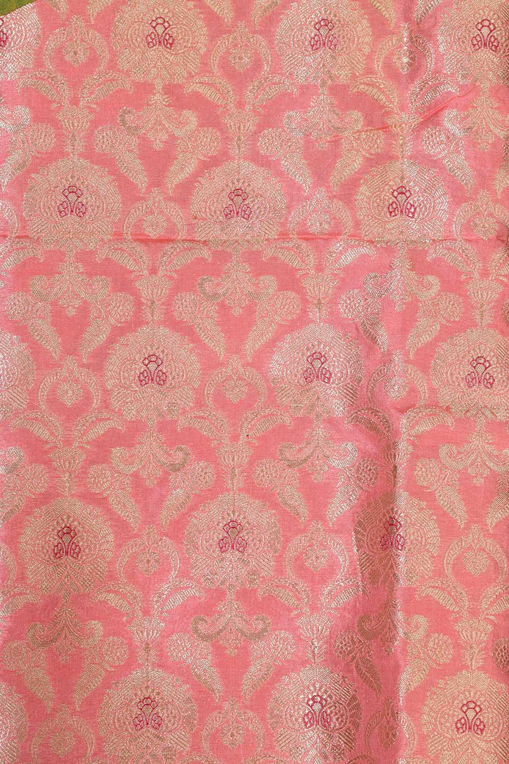 Beautiful Pink Banarasi Handloom Pure Katan Silk Suit With Banarasi Handloom Pure Katan Silk Dupatta - Luxurion World
