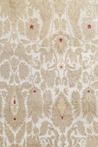 Elegant White Banarasi KimKhwab Silk Suit With Red Banarasi Silk Cow Design Dupatta - Luxurion World