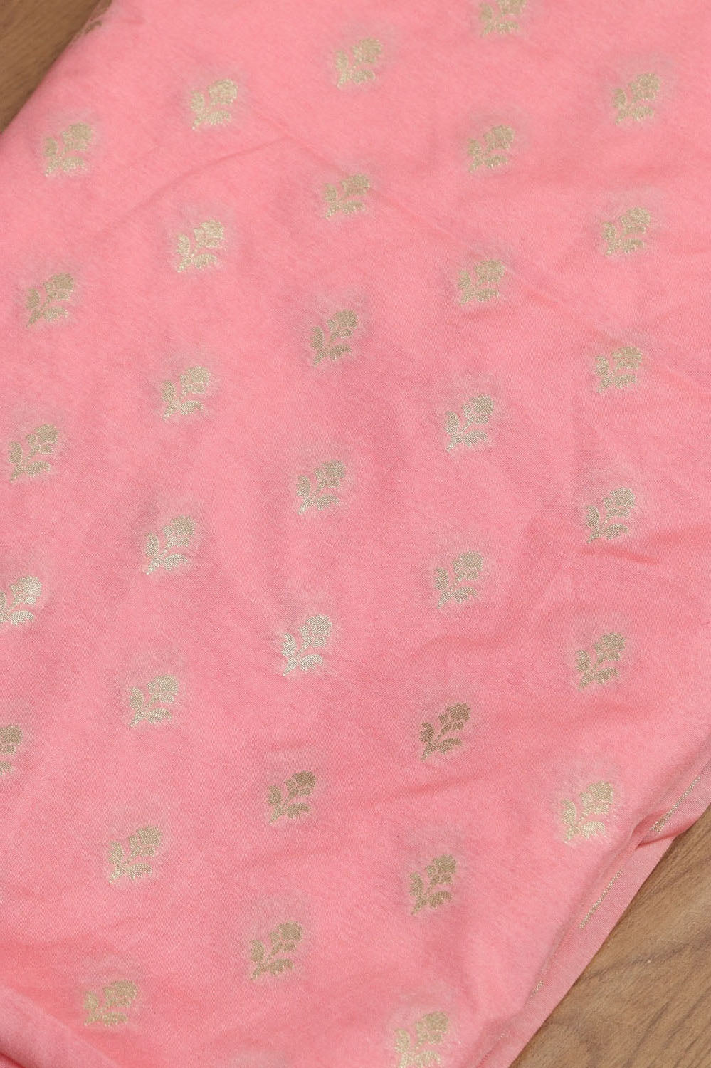 Pink Banarasi Dupion Silk Suit With Purple Banarasi Bandhani Pure Georgette Meenakari Dupatta - Luxurion World