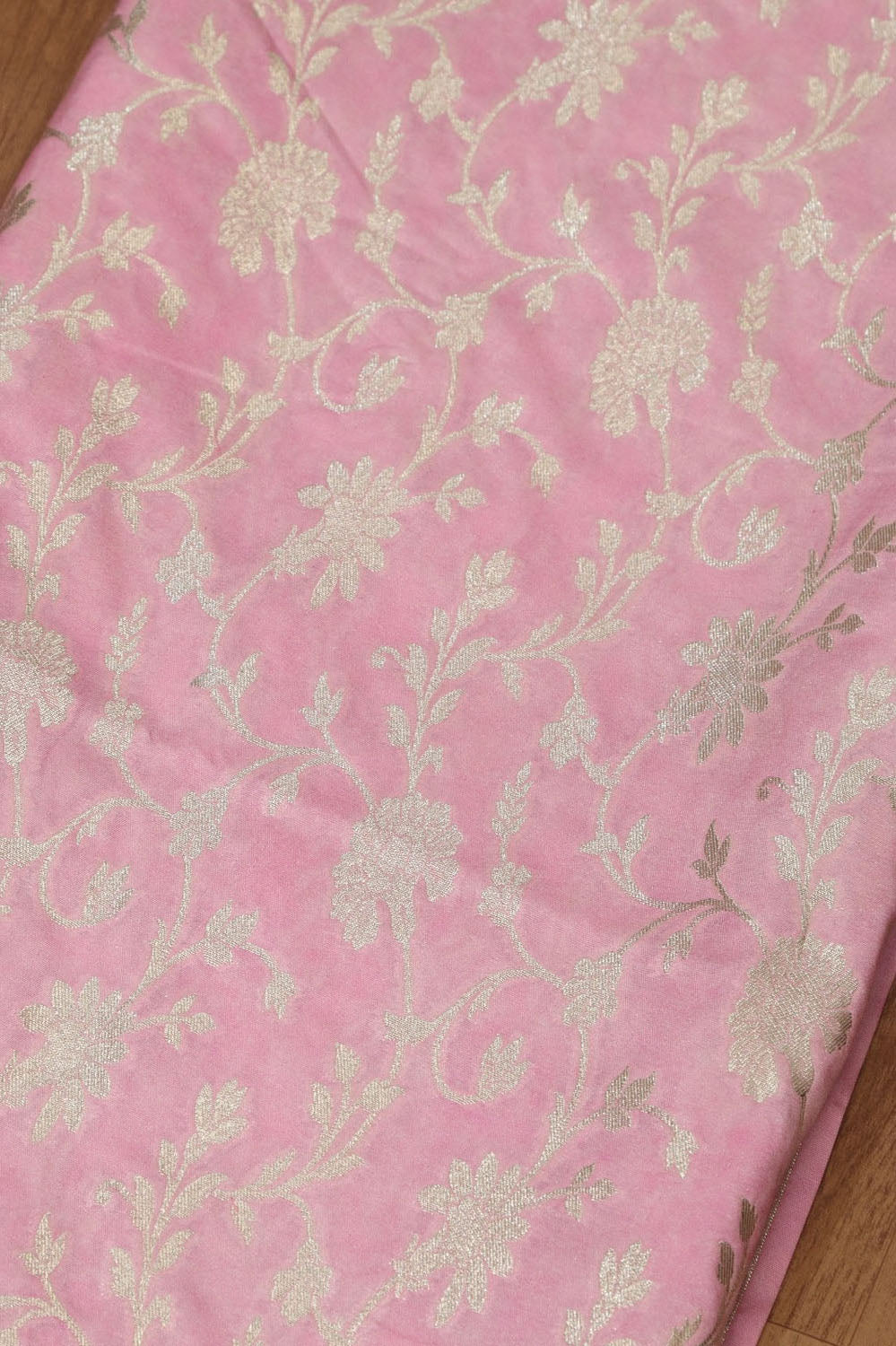 Pink Banarasi Silk Suit With Black Banarasi Silk Meenakari Dupatta - Luxurion World