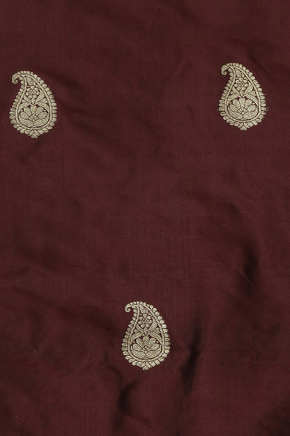 Maroon Banarasi Pure Katan Silk Kadwa Suit With Maroon Banarasi Katan Silk Dupatta - Luxurion World