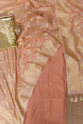 Beautiful Pink Handloom Pure Chanderi Silk Suit With Pink Banarasi Silk Dupatta - Luxurion World