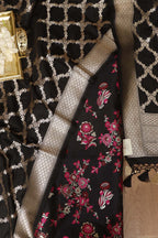 Elegant Black Banarasi Meenakari Silk Suit With Black Banarasi Silk Dupatta - Luxurion World