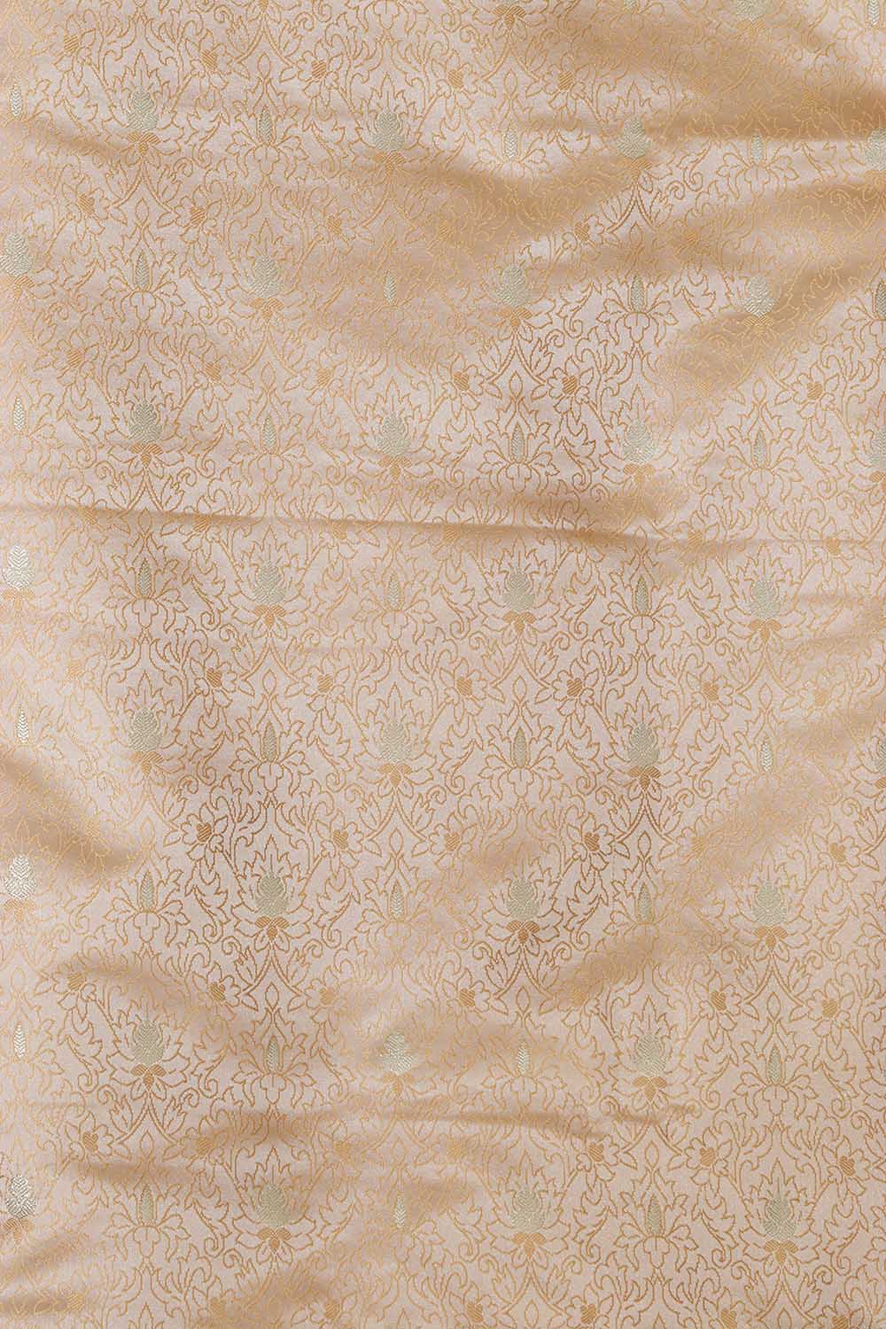 Pastel Banarasi Tanchui Silk Suit With Pink Banarasi Organza Dupatta - Luxurion World