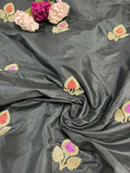 Elegant Black Banarasi Pure Katan Silk Meenakari Suit With Banarasi Pure Katan Silk Dupatta - Luxurion World