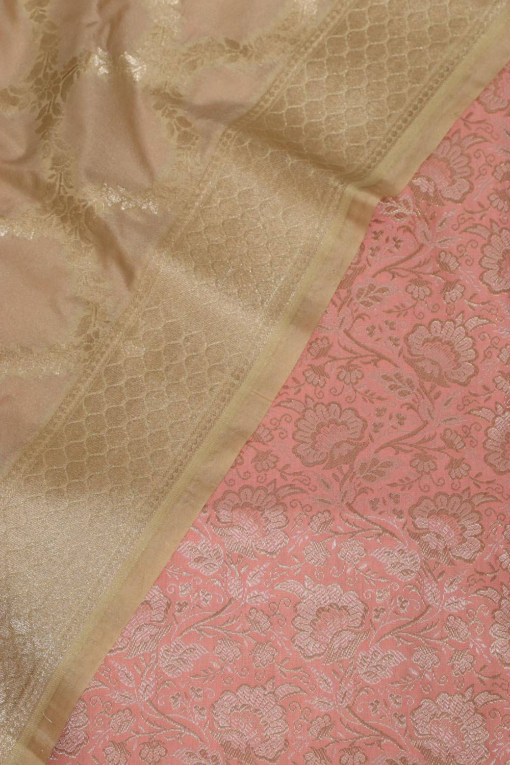 Pink Banarasi Brocade Silk Suit With Pastel Banarasi Silk Dupatta - Luxurion World