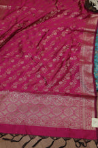 Blue Banarasi Silk Tanchui Jamawar Suit With Pink Banarasi Silk Meenakari Dupatta - Luxurion World