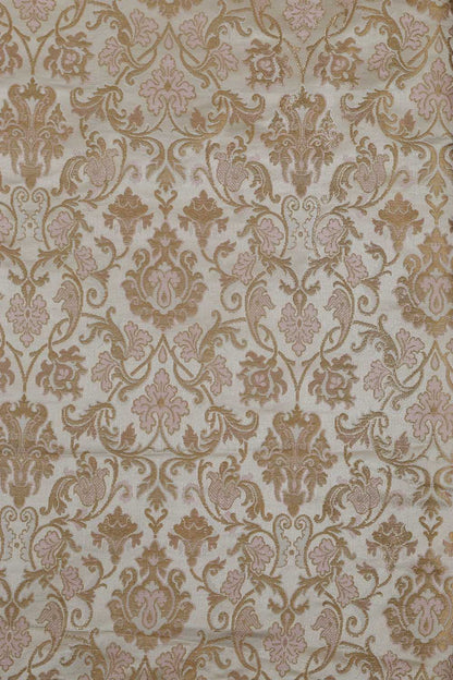 Elegant Pastel Banarasi Kimkhwab Silk Meenakari Suit With Pink Banarasi Silk Dupatta - Luxurion World