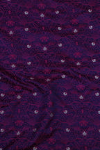 Elegant Purple Banarasi Tanchui Silk Suit Pink Banarasi Silk Cow Design Dupatta - Luxurion World