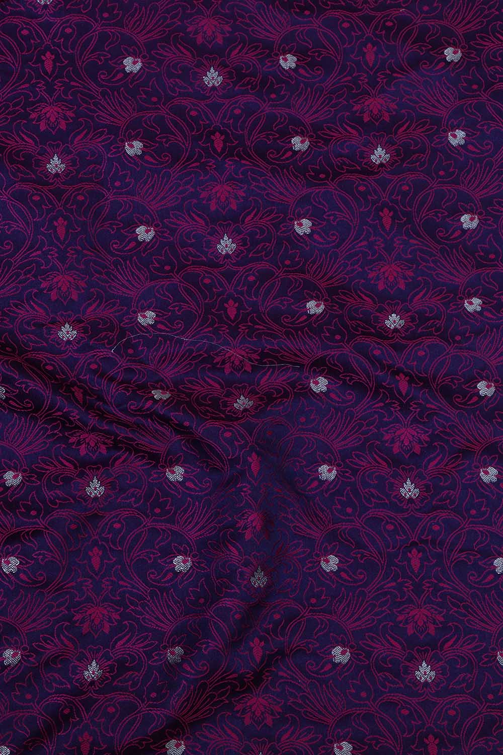 Elegant Purple Banarasi Tanchui Silk Suit Pink Banarasi Silk Cow Design Dupatta - Luxurion World