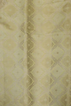 Yellow Banarasi Brocade Silk Suit With Dyeable Banarasi Handloom Pure Chiffon Crushed Booti Design Dupatta - Luxurion World
