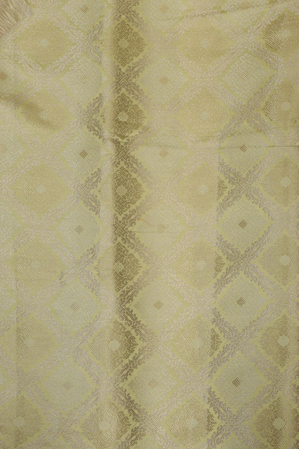 Yellow Banarasi Brocade Silk Suit With Dyeable Banarasi Handloom Pure Chiffon Crushed Booti Design Dupatta - Luxurion World