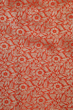 Orange Banarasi Silk Satin Zari Brocade Suit With Pink & Orange Handloom Banarasi Pure Katan Silk Dupatta - Luxurion World