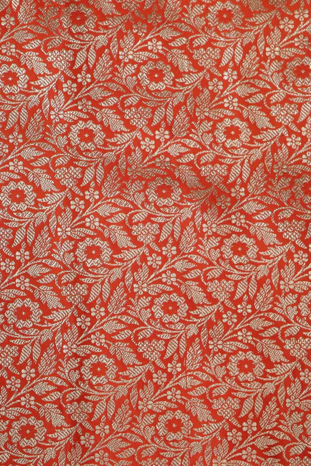 Orange Banarasi Silk Satin Zari Brocade Suit With Pink & Orange Handloom Banarasi Pure Katan Silk Dupatta - Luxurion World