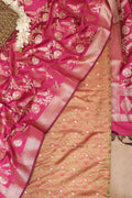 Elegant Green Banarasi Tanchui Silk Suit With Pink Banarasi Silk Dupatta - Luxurion World