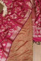 Elegant Green Banarasi Tanchui Silk Suit With Pink Banarasi Silk Dupatta - Luxurion World